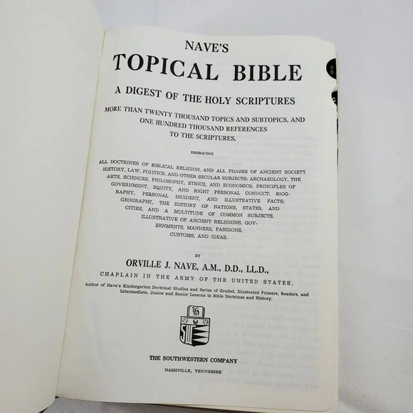 Naves Topical Bible A Digest Of The Holy Scriptures Southwestern 1962 Black Leat - Picture 4 of 8